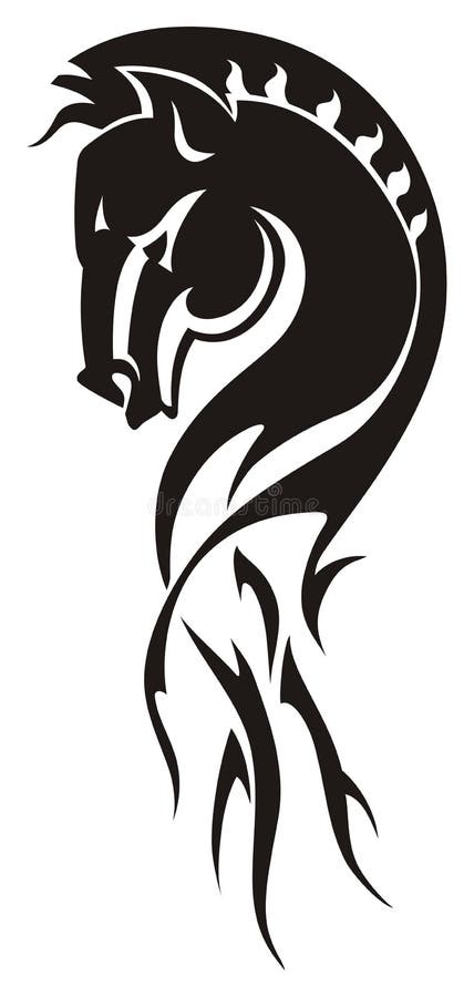 Tribal Horse Tattoo On Black Background Royalty Free SVG, Cliparts,  Vectors, and Stock Illustration. Image 21211332.