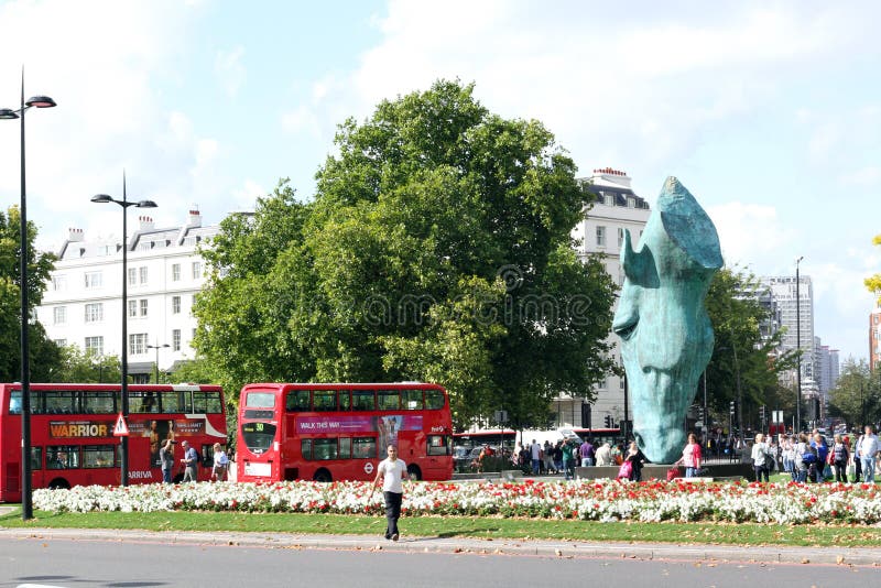 Horse Head Sculpture at Marble Arch in London Editorial Image Image
