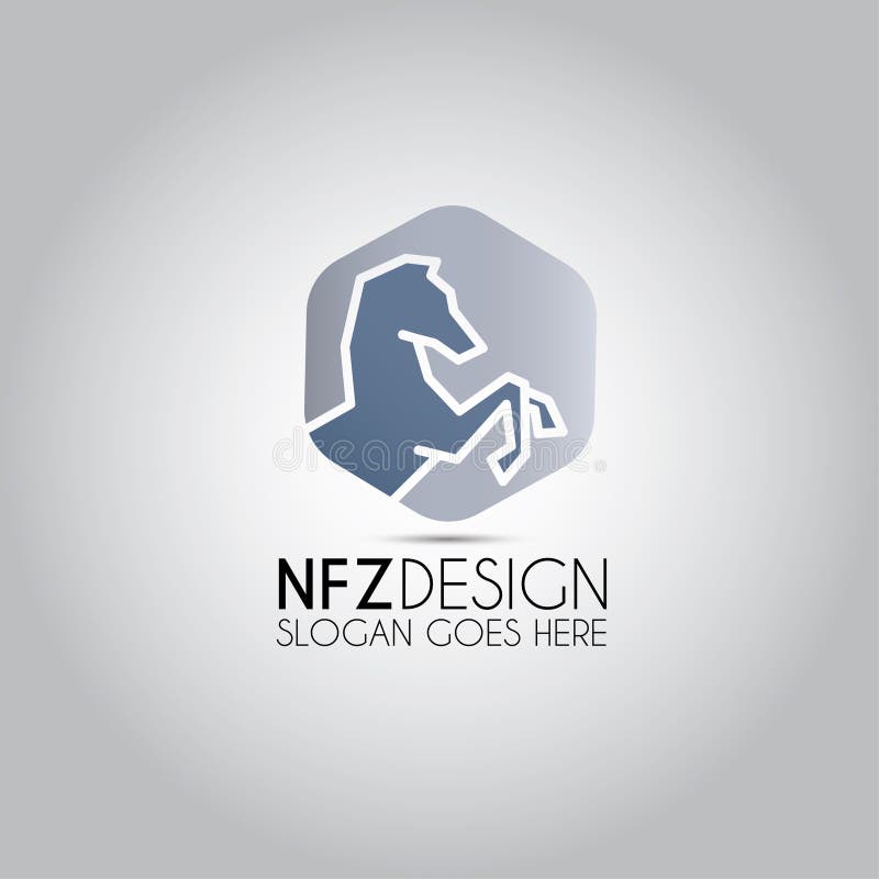 Horse Hexagonal Template Logo Stock Illustration Illustration of
