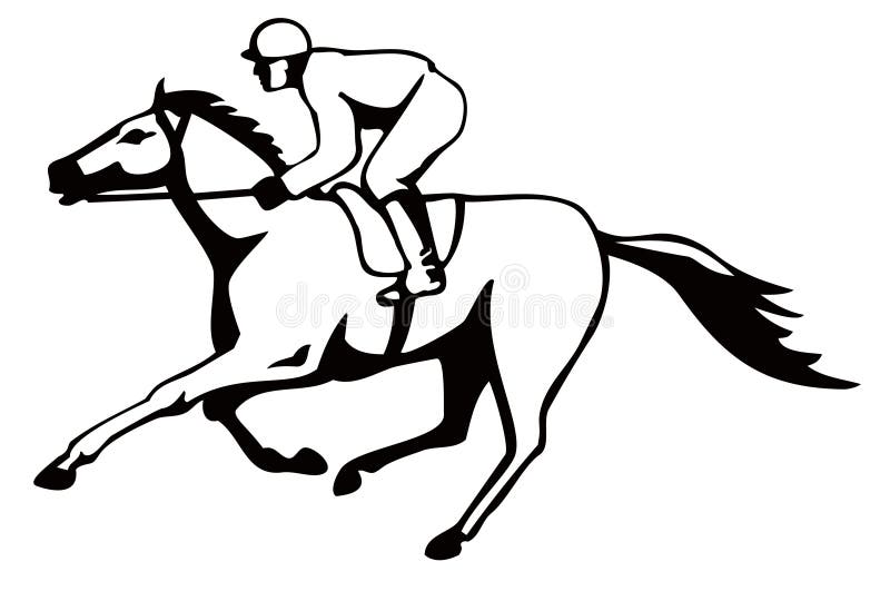 Horse and Jockey on a Winning Stock Vector - Illustration of background ...