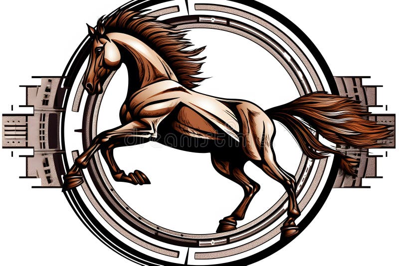 Horse Logo Template. Neural Network AI Generated Stock Illustration