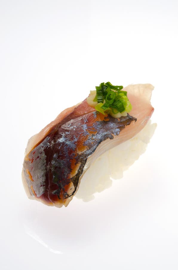 Aji Sushi Or Raw Horse Mackerel Fish On Japanese Rice.Japanese