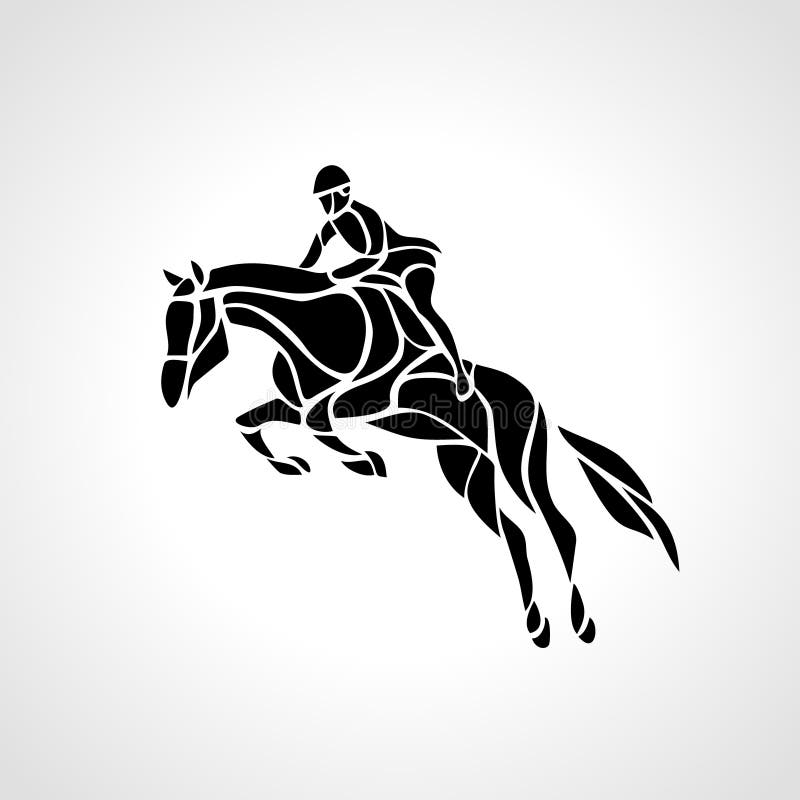 Download Horse Race. Equestrian Sport. Silhouette Of Racing With ...