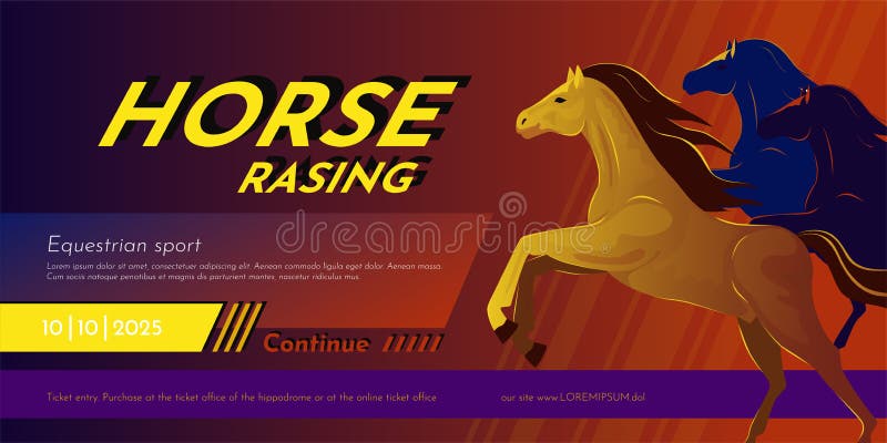 Horse Race Poster. Sport Competition Banner. Champion Cup Logo ...