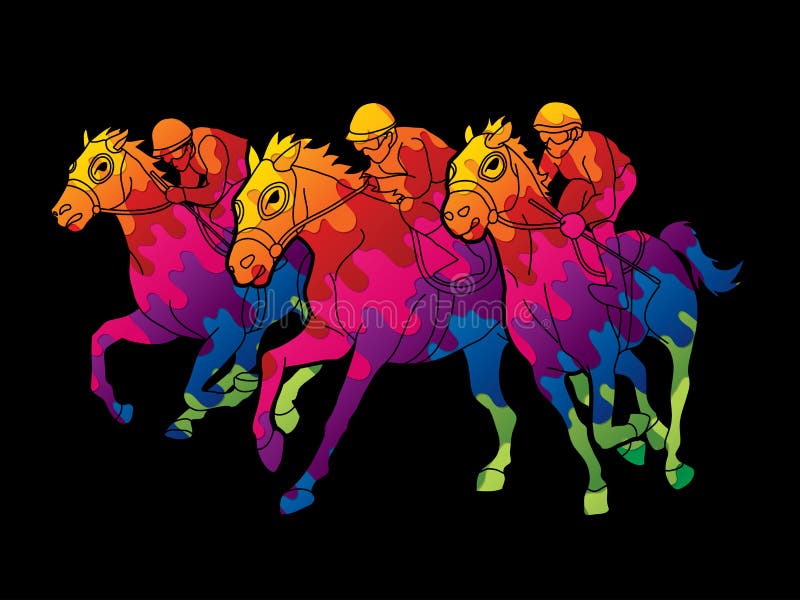 Horse Racing ,Jockey Riding Horse Stock Vector - Illustration of race ...