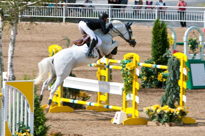 Horse Rider at the Bromont Jumping Competition Editorial Photography