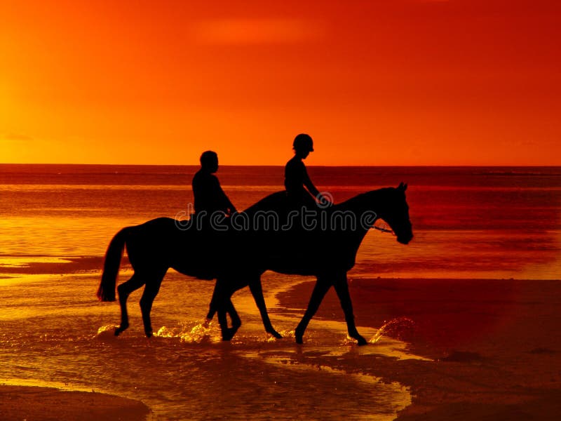 Horse riding at sunset stock photo. Image of waves, shore 2177478