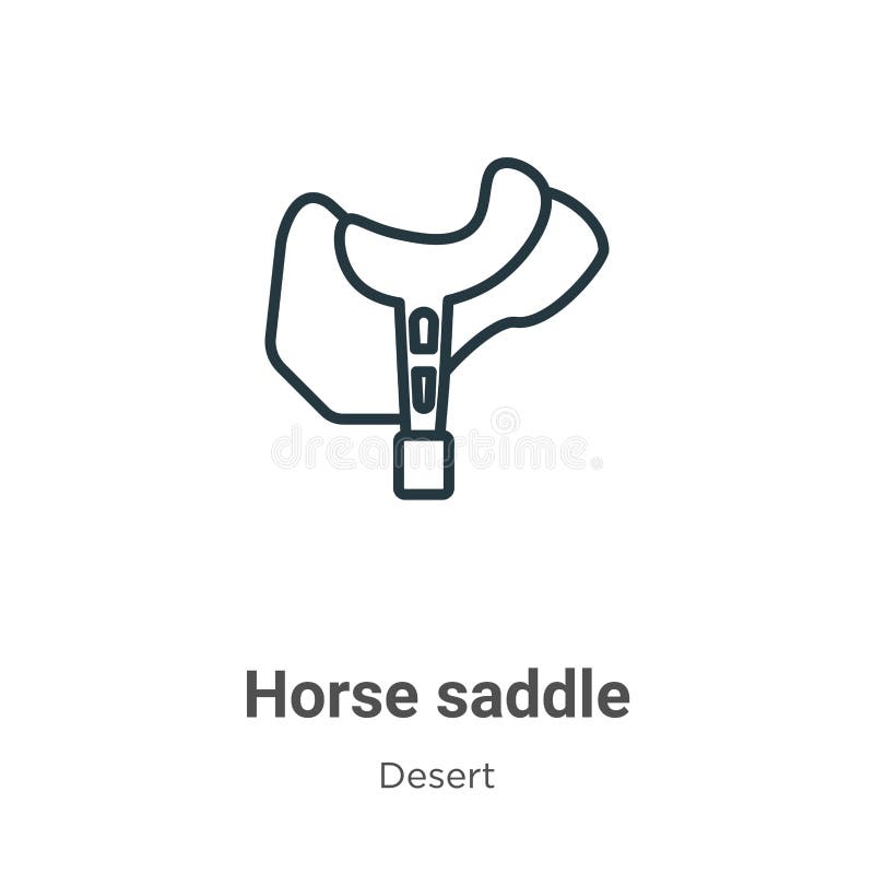 Horse Saddle Outline Vector Icon. Thin Line Black Horse Saddle Icon