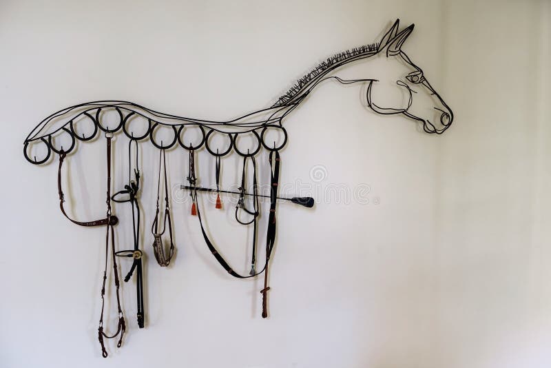 Horse shape decoration made by bridle