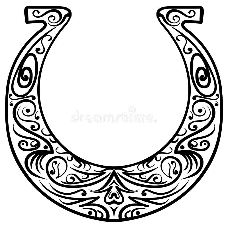 Horse shoe vector illustration. Good Luck sign.