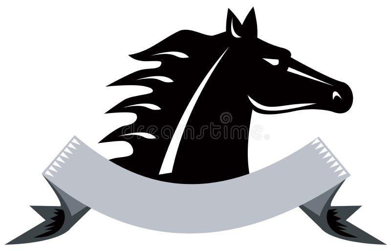 Horse Silhouette With Ribbon Stock Vector Illustration of ribbon, wild 5297238
