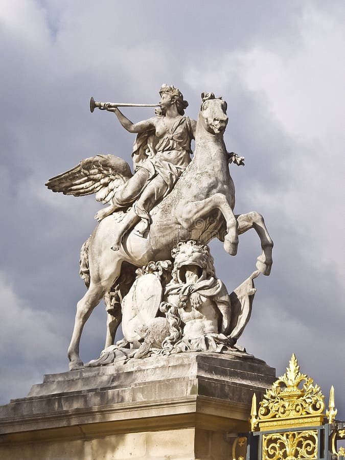 Horse Statue in the Center Paris. Stock Image Image of roman
