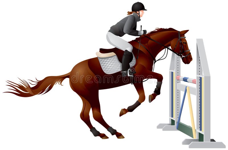 Horse about To Take Off Over a Jump Stock Vector Illustration of jump