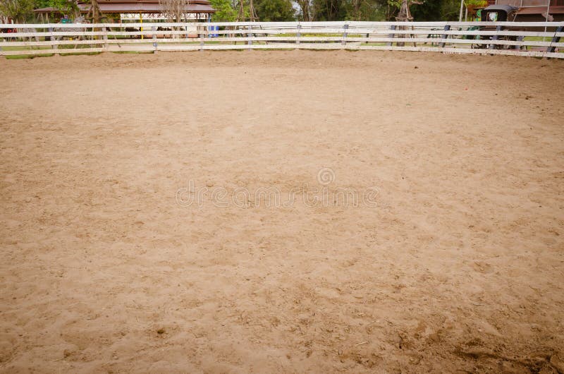 A Horse Training Circle Corral Outdoors. Stock Image Image of spring