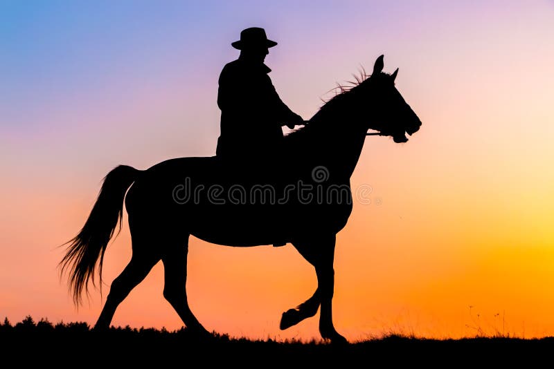 Horseback riding in the sunset