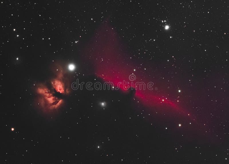HorseHead and Flame Nebula stock image. Image of solar 27967889