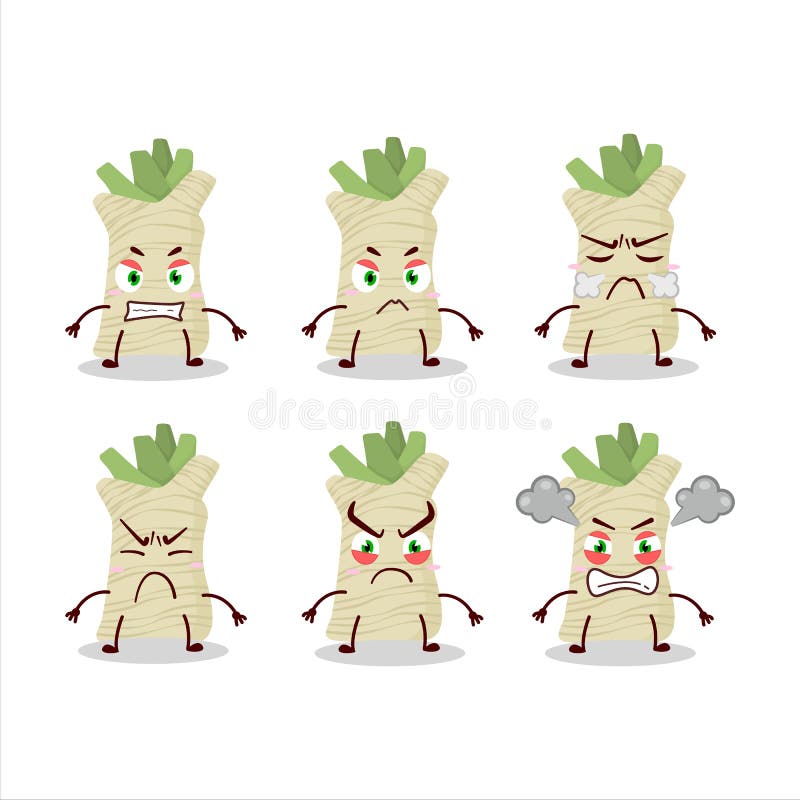 Horseradish Cartoon Character with Cute Emoticon Bring Money Stock