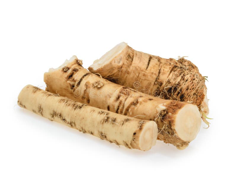 Horseradish Roots Isolated On White Background Stock Image Image of