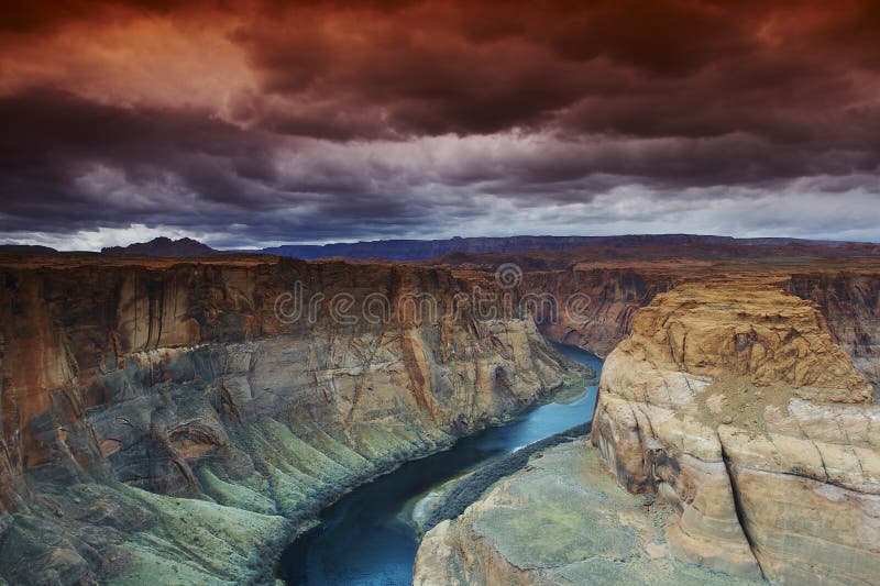Horseshoe bend on the Colorado River stock image
