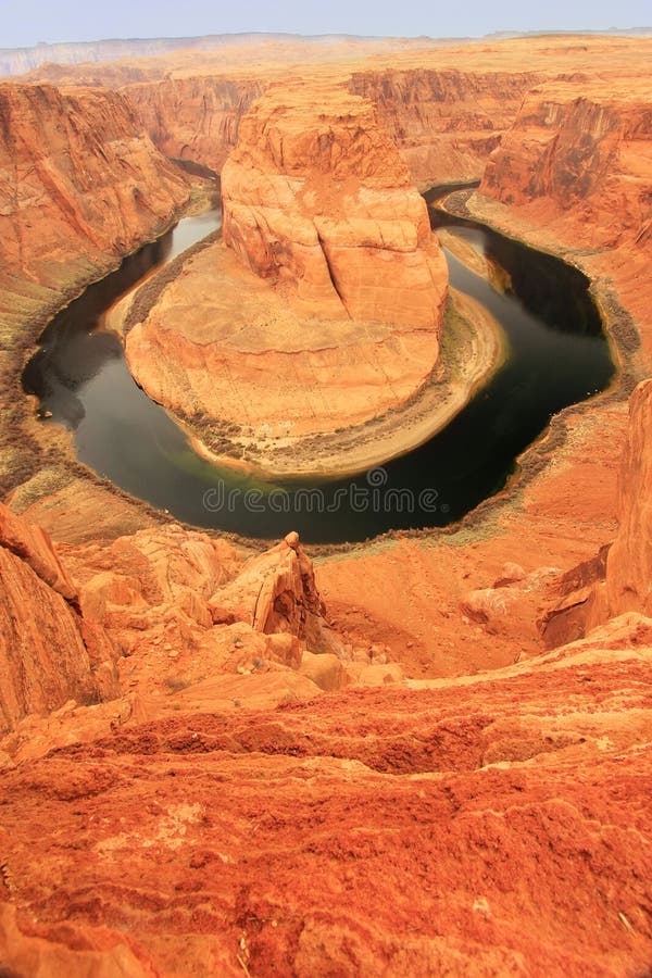 Horseshoe Bend Seen from Overlook, Arizona, USA Stock Photo Image of