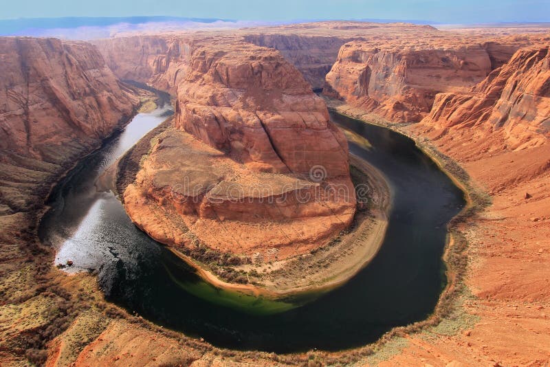 Horseshoe Bend Seen from Overlook, Arizona, USA Stock Photo Image of
