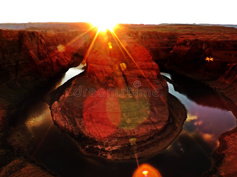 Horseshoe Bend during Sunset Stock Image Image of beautiful, hiking