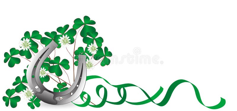 Horseshoe and clover royalty free illustration Horseshoe and clover royalty free illustration