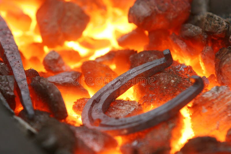 Horseshoe in a forge