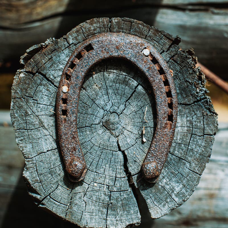 Horseshoe on house stock photo. Image of talisman, house 91032982