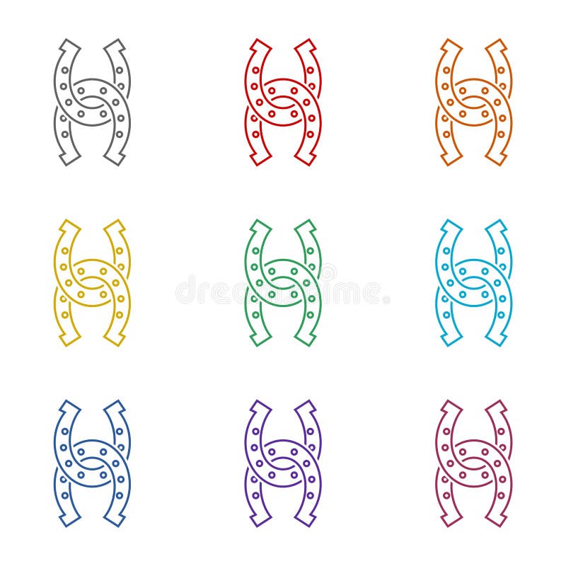 Horseshoe icon isolated on white background. Set icons colorful royalty free illustration
