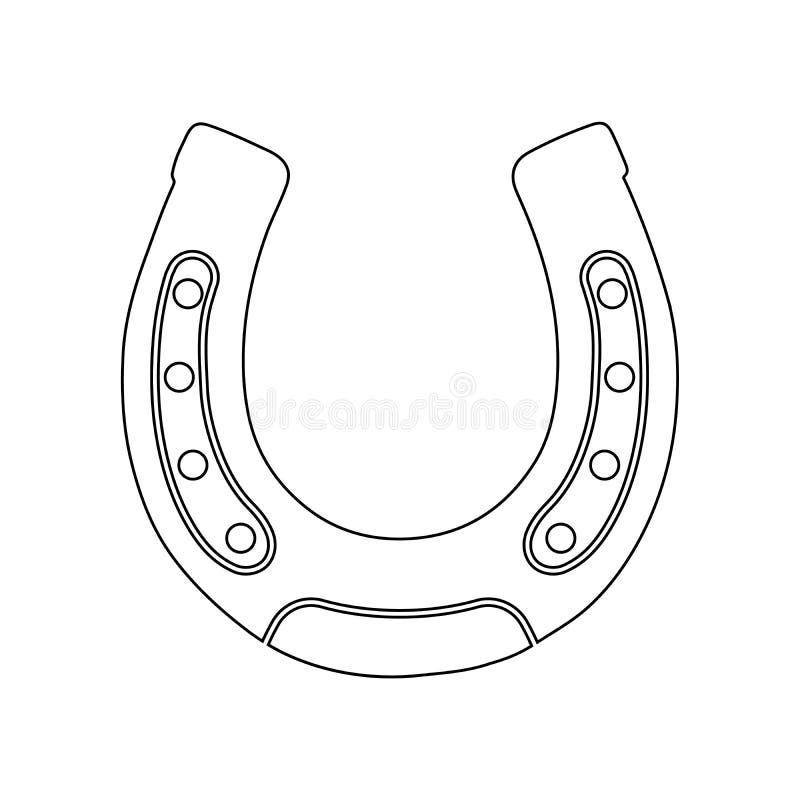Horseshoe Linear Icon. Horseshoe Shape Stock Vector Illustration of