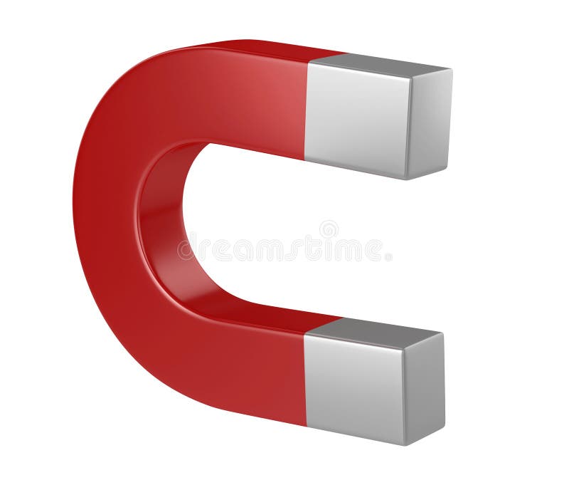 Horseshoe magnet 3d illustration vector illustration