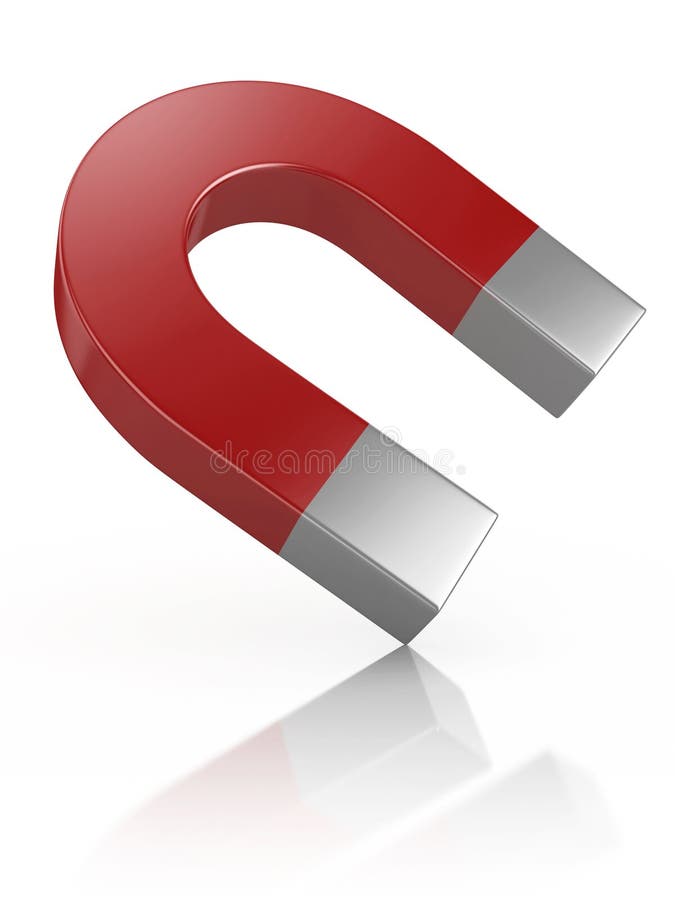 Horseshoe magnet 3d illustration royalty free illustration