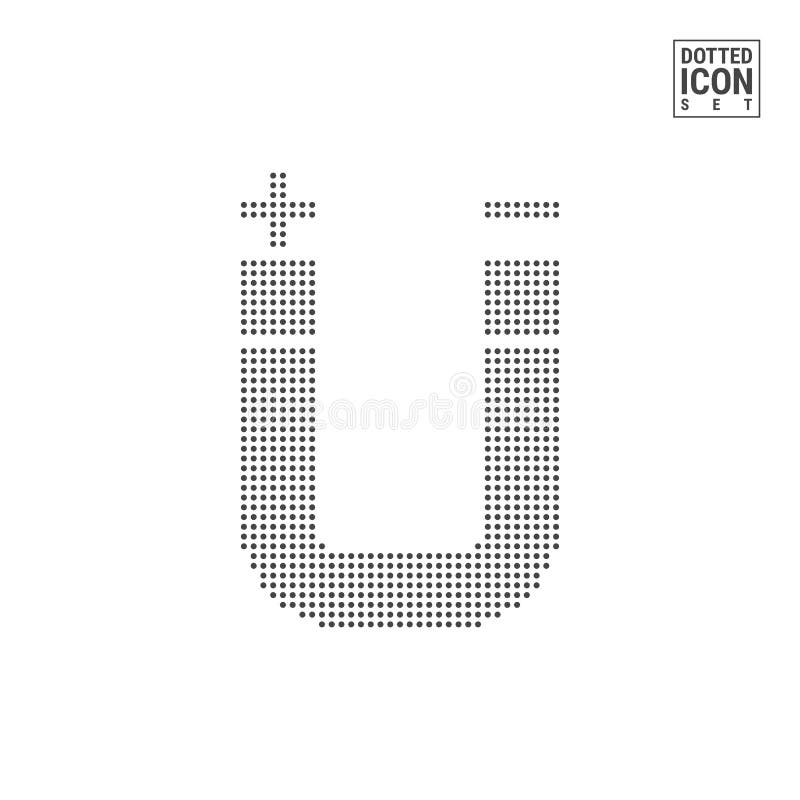 Horseshoe Dot Pattern Icon. Poles Dotted Icon Isolated on White