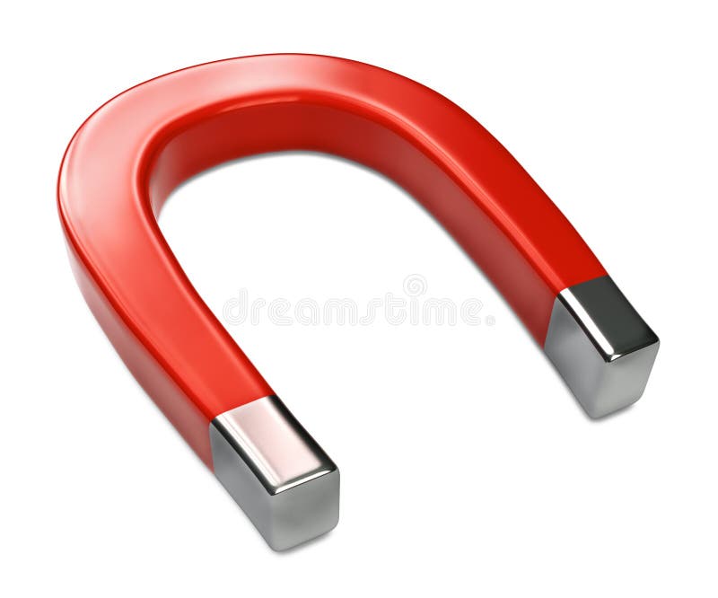 Horseshoe Magnet on White vector illustration