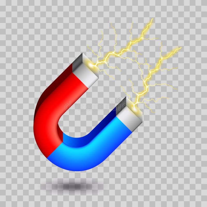 Horseshoe magnet on white vector royalty free illustration