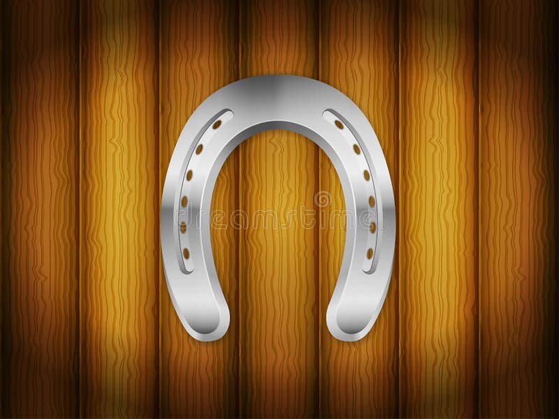 Horseshoe wood background stock vector. Illustration of metal - 39248864
