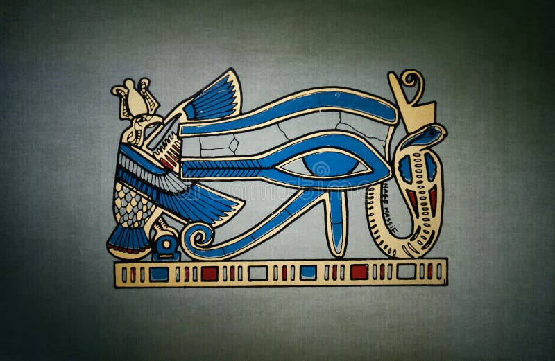 Horus forntida öga på grå bakgrund stock illustrationer Horus forntida öga på grå bakgrund stock illustrationer