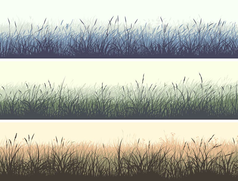 Horyzontalni kolorów sztandary łąka z wysoką trawą