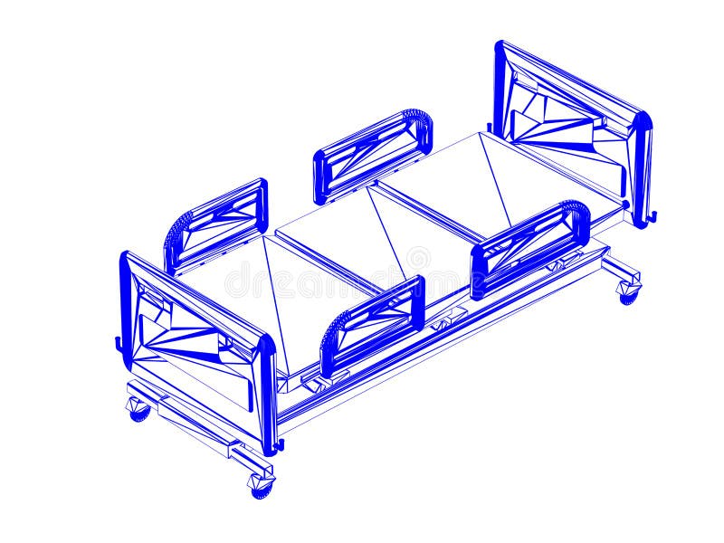 Hospital Bed Blueprint Isolated Stock Illustration Illustration of