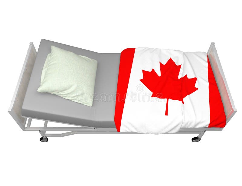 Hospital Bed with Canada Flag Stock Illustration Illustration of flag