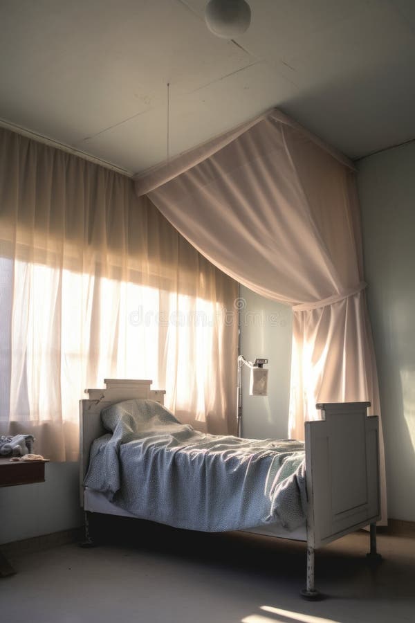 A Hospital Bed with Clean White Sheets Stock Image Image of