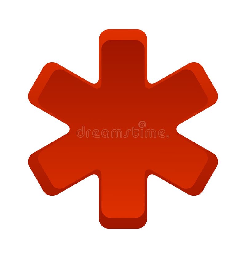 Hospital medic symbol red color isolated