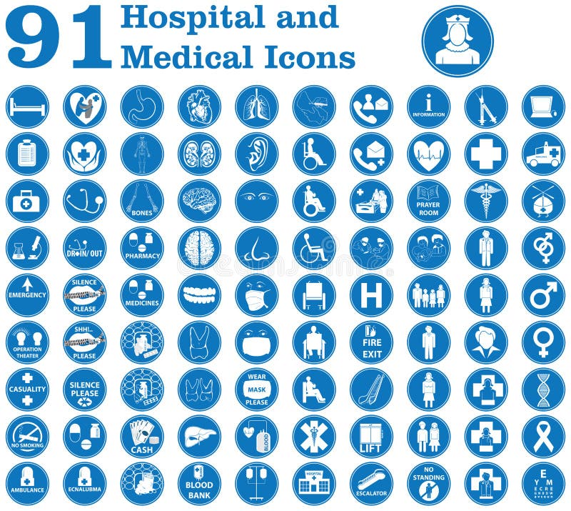 Hospital and medical icons