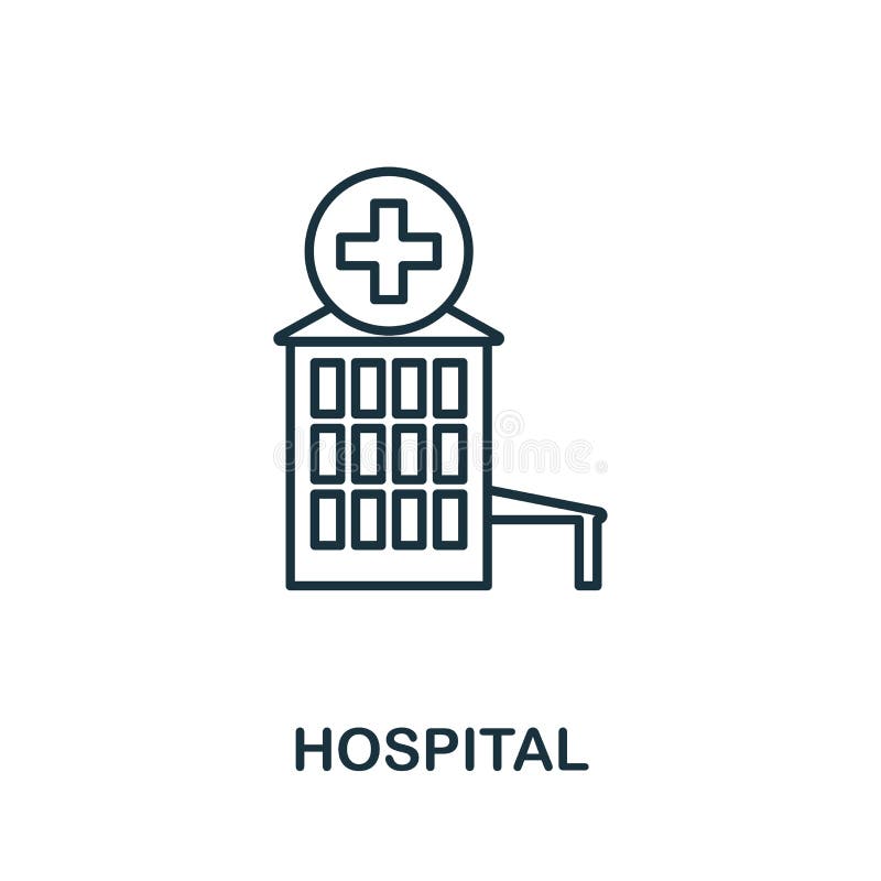 Hospital Outline Icon Thin Style Design From City Elements Icons Collection Pixel Perfect Symbol Of Hospital Icon Web Design Stock Illustration Illustration Of Hospitals Human