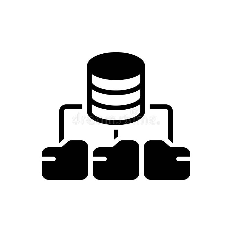 Black solid icon for Hosting, data and networking vector illustration