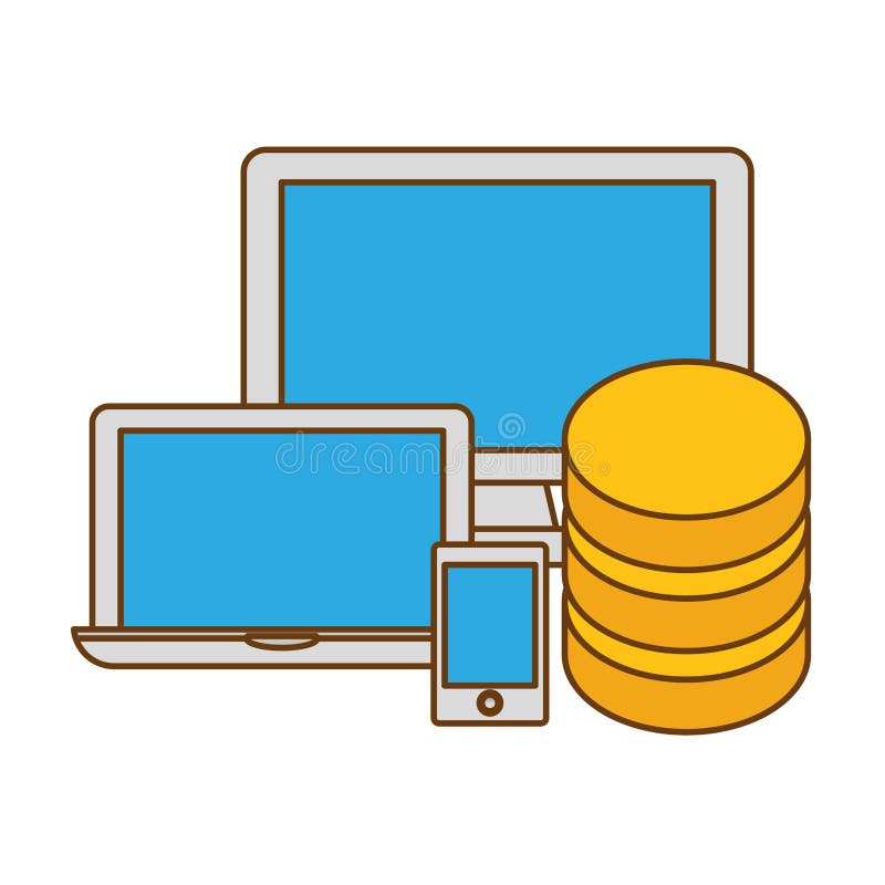 Hosting technology base center icon royalty free illustration