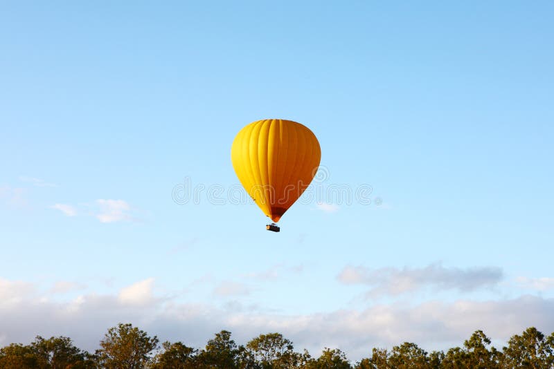 Hot air balloon in air