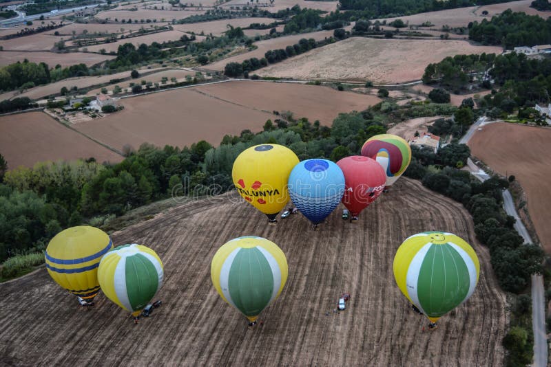 Hot Air Balloon in Barcelona, Spain. Editorial Stock Image Image of