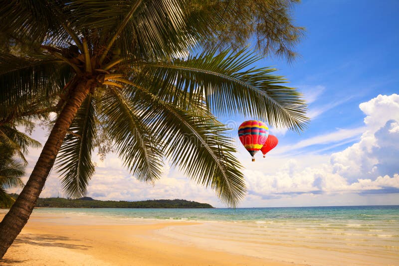 Hot Air Balloon stock photo. Image of ocean, balloon - 76977956